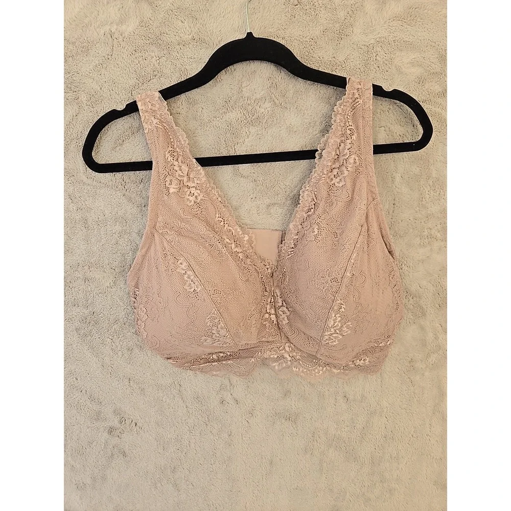 Secret Treasures Full Figure Size 3X Bralette Lot Of 3 - 2 Suntan, 1 Pebble Gray